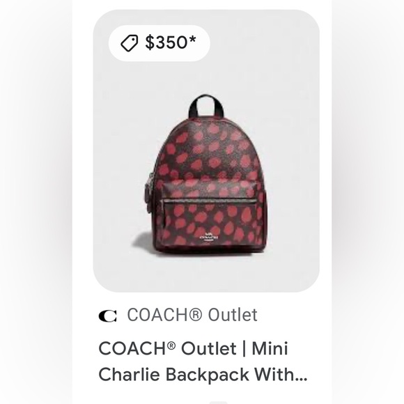 Coach Mini Charlie Backpack With Deer Spot Print Backpack Leather w/ Dustbag - Picture 3 of 13